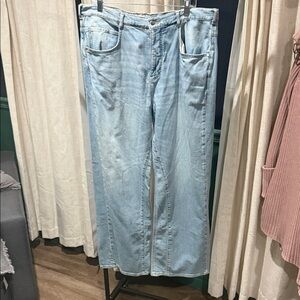 Pilcro Light Blue Wide-Leg Jeans